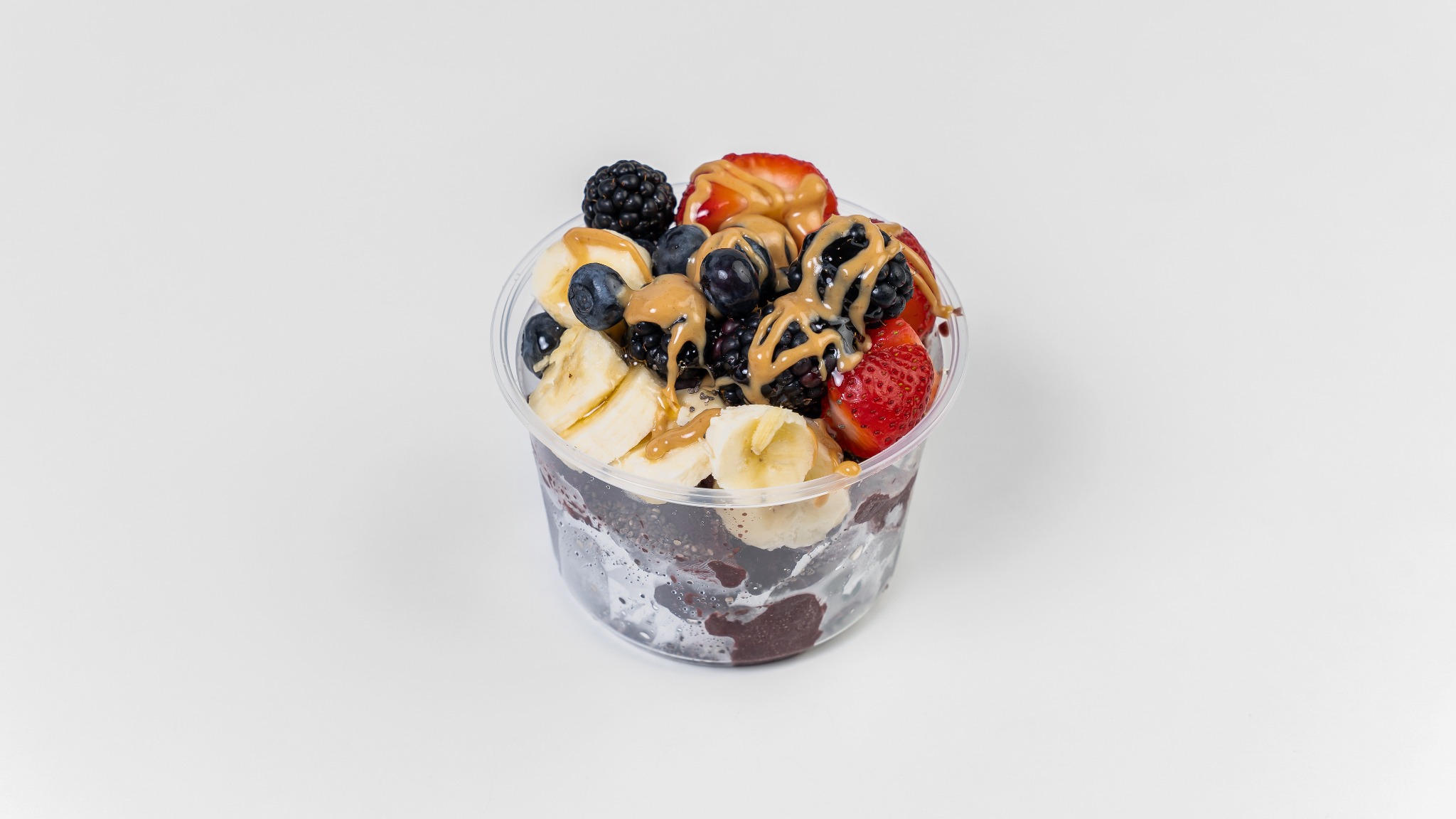 Fresh fruit and crunchy toppings on a YOGART bowl