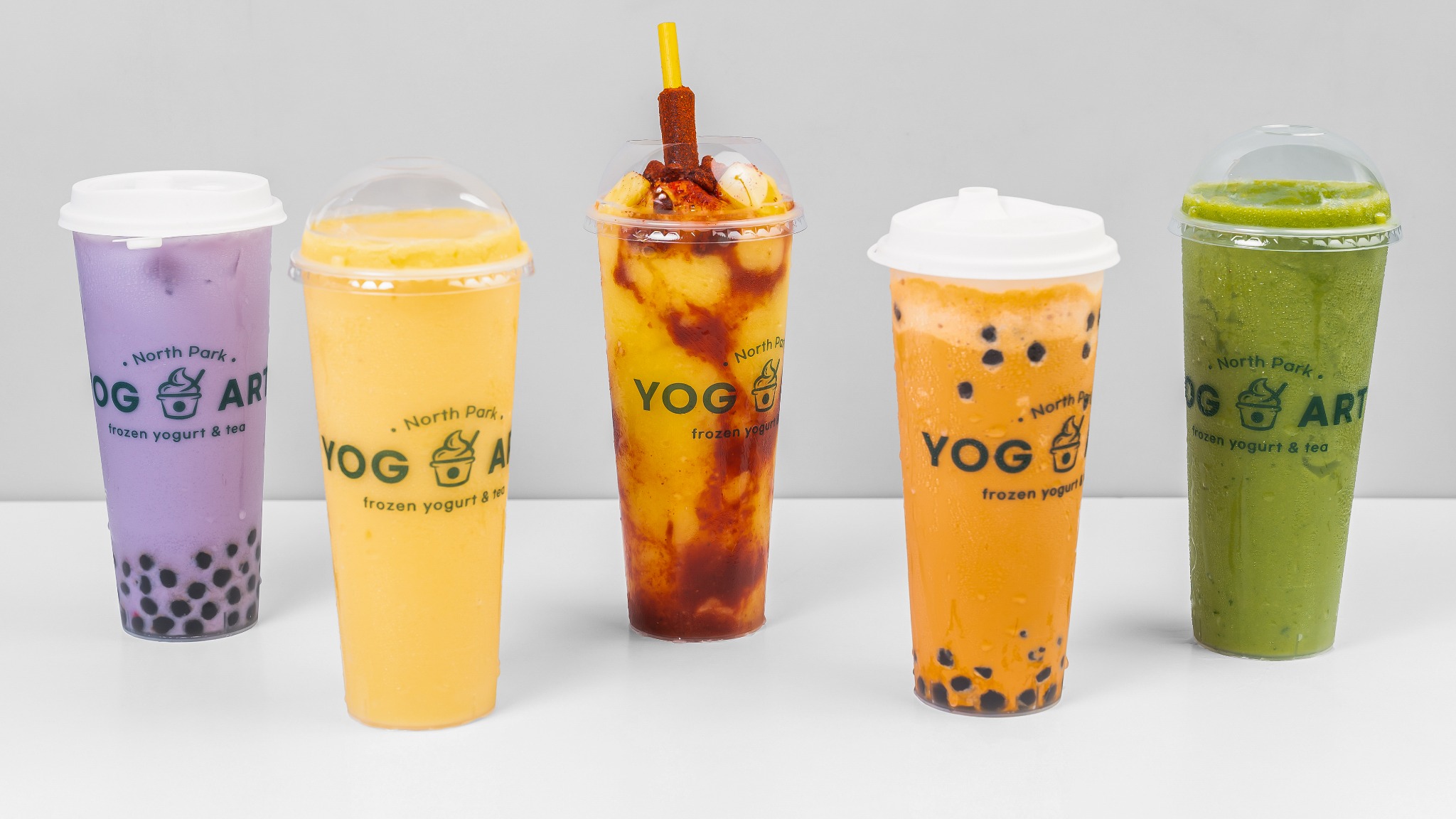 Actual YOGART milk teas and fresh fruit drinks