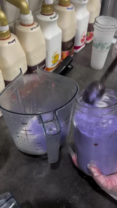 Taro prepared behind the counter, from our Instagram